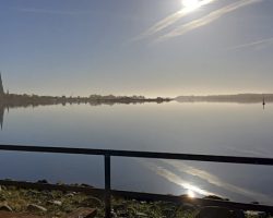 Die Schlei, Blick in Richtung Schleswig von Boot aus. Die Schlei, Blick in Richtung Schleswig von Boot aus.